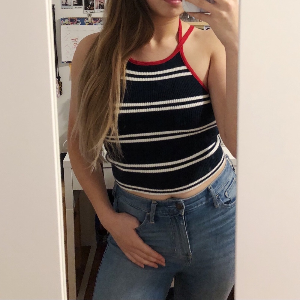 Hollister Stripe Halter Top
